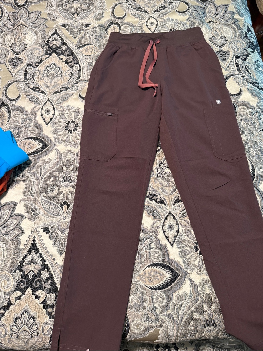 Figs Espresso high waisted yola skinny pants
